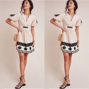 Anthropologie orla embroidered mini dress